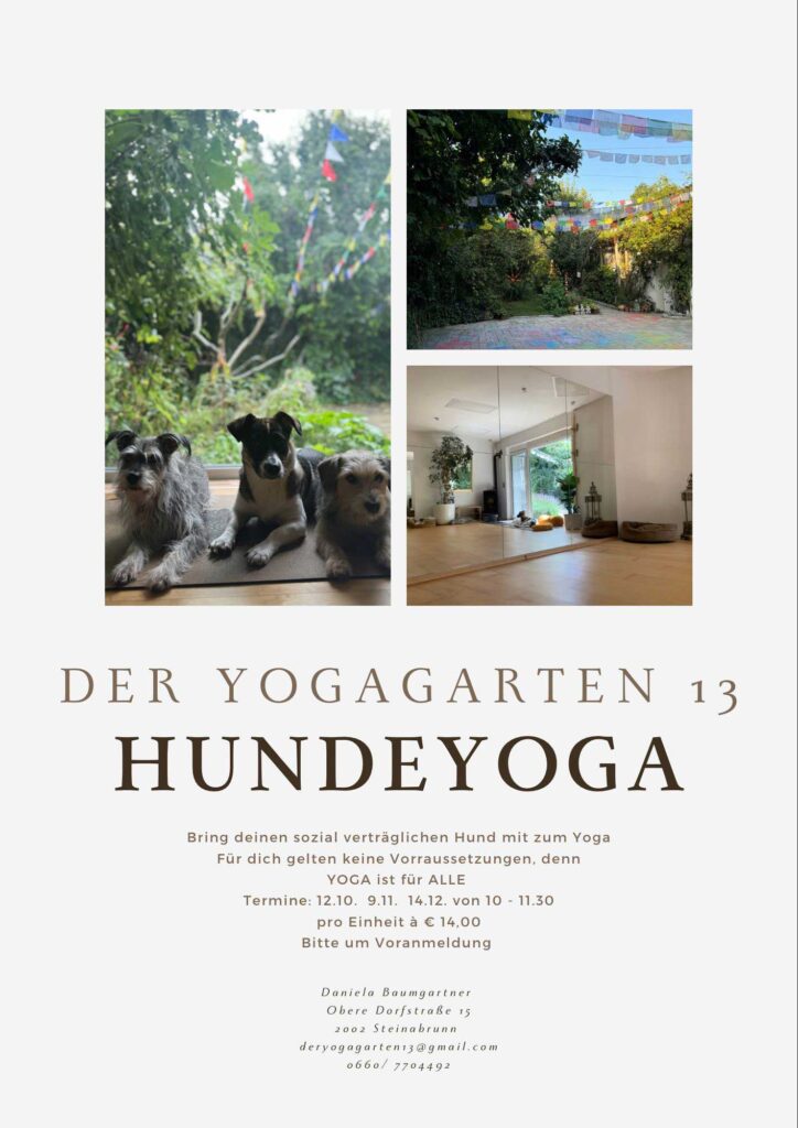 Deryogagarten13 Yogagarten13 Weinviertel Hundeyoga Flyer