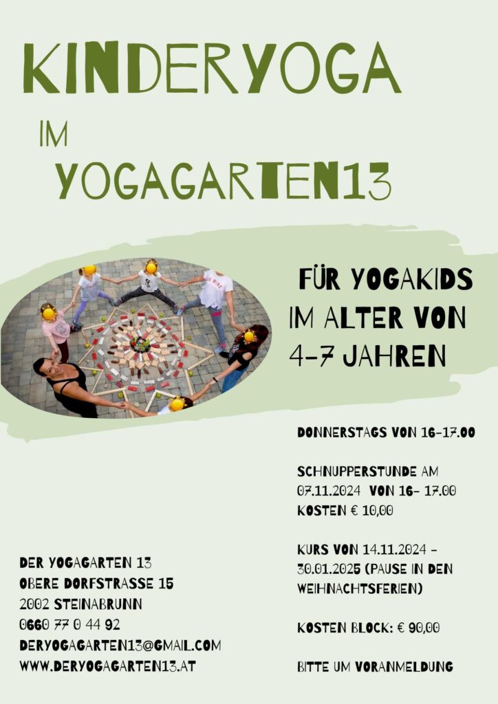 Deryogagarten13 Yogagarten13 Weinviertel Kinderyoga Flyer
